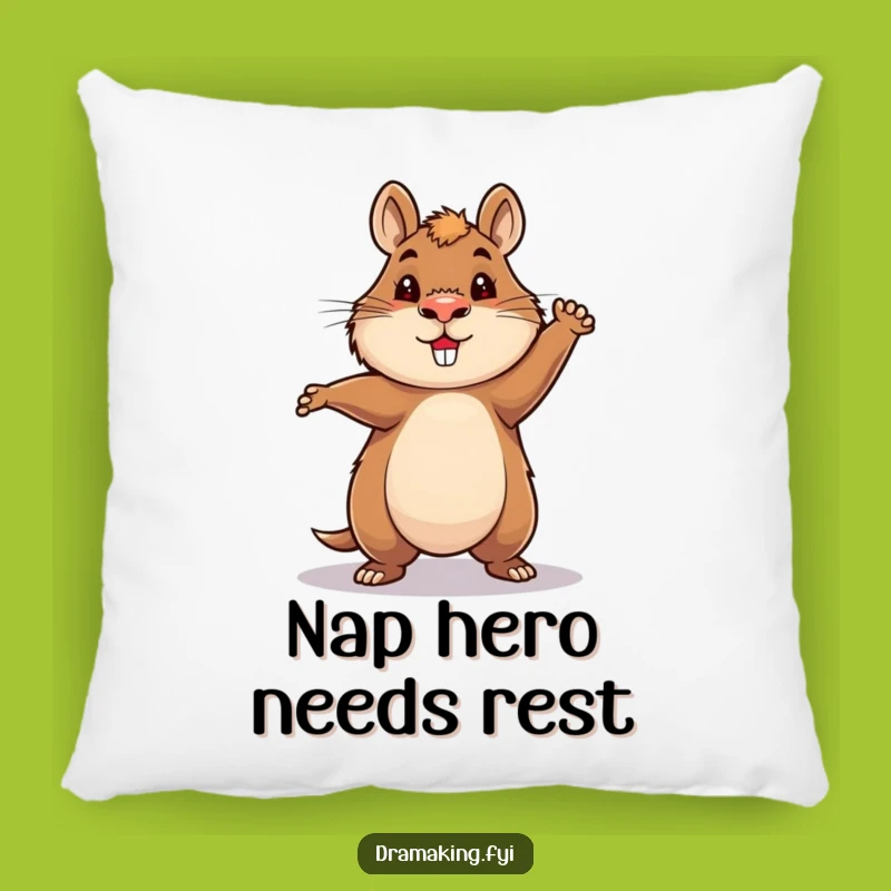 Funny Hero Capybara Pillow: Strike a Pose with Cozy, Funny Comfort!