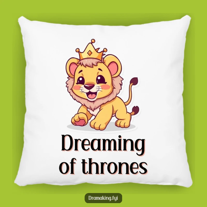 Funny Lion Cub Crown Pillow: Cozy & Hilarious Comfort, Perfect Funny Gift!