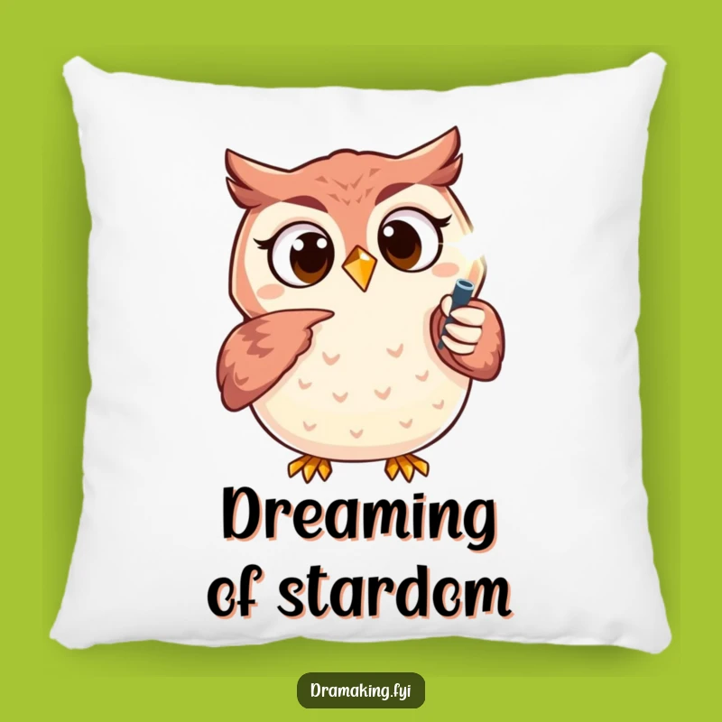 Funny Owl Spotlight Pillow: Excited Character Cushion for Star Performers