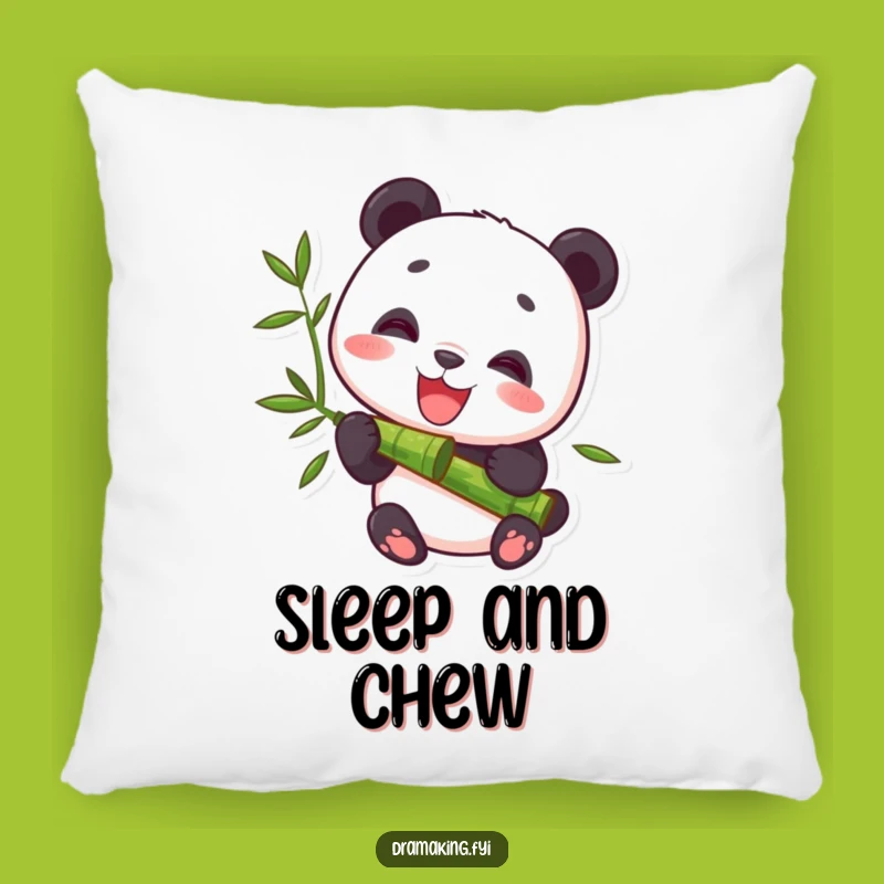 Funny Panda Bamboo Munching Pillow: Soft Character Cushion for Sweet Dreams