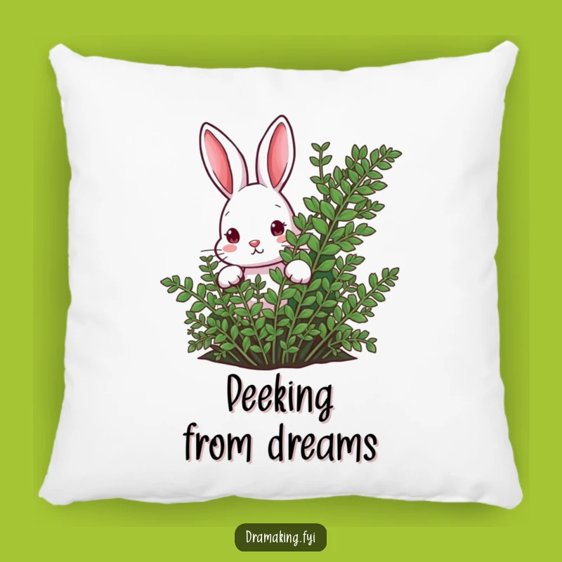 Funny Rabbit Fern Pillow: Cozy & Curious Gift for a Touch of Nature!
