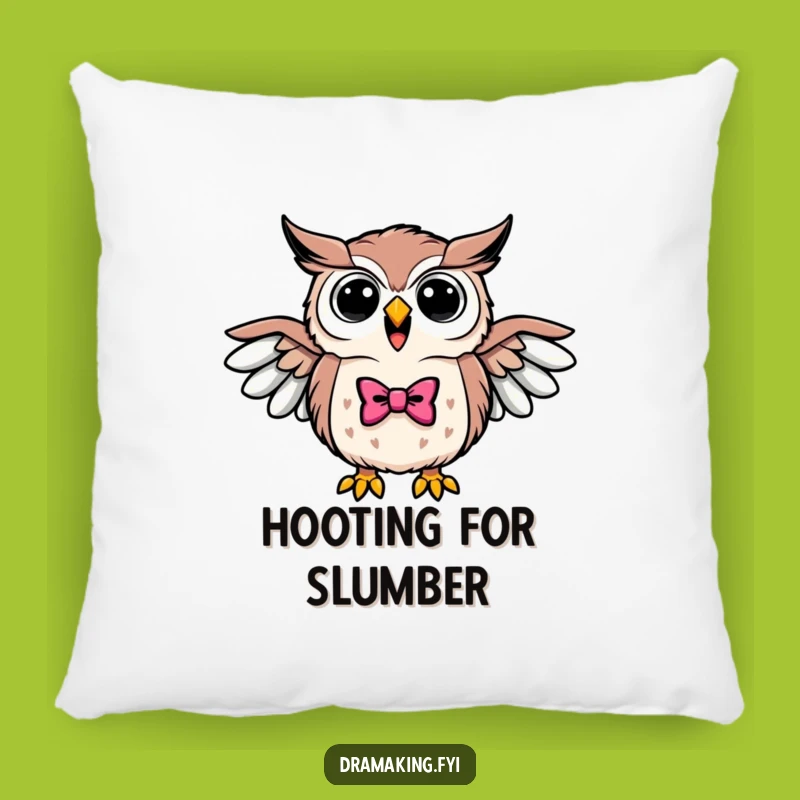 Funny Triumphant Owl Bowtie Pillow - Cozy Comfort for Wise Minds