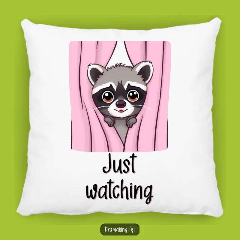 Funny Mischievous Raccoon Pillow: Cuddle Up with Curiosity