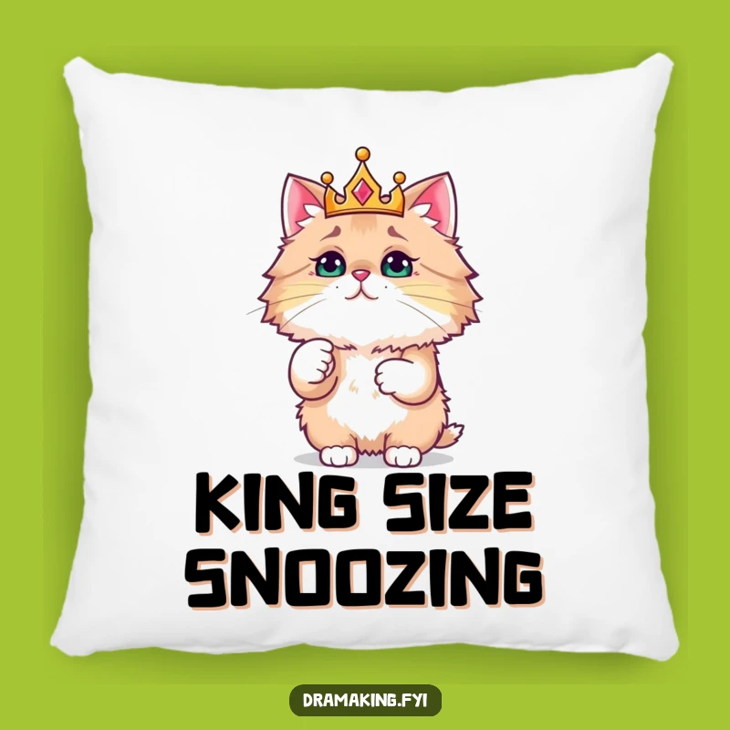 Funny Crowned Cat Pillow: Cozy & Hilarious Royal Feline Comfort Gift