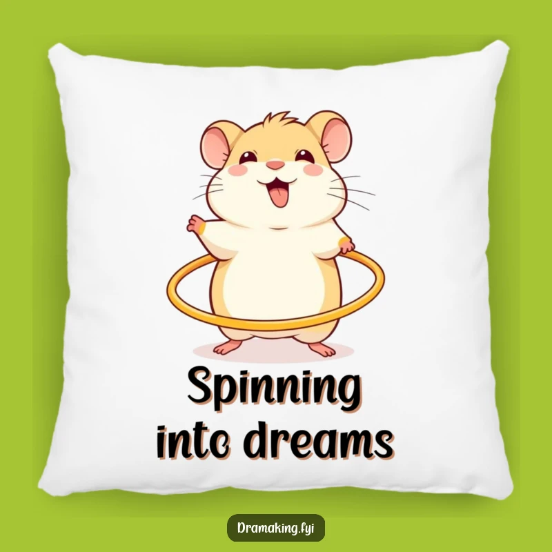 Funny Hamster Hula Hoop Pillow: Cozy Energy for Your Home