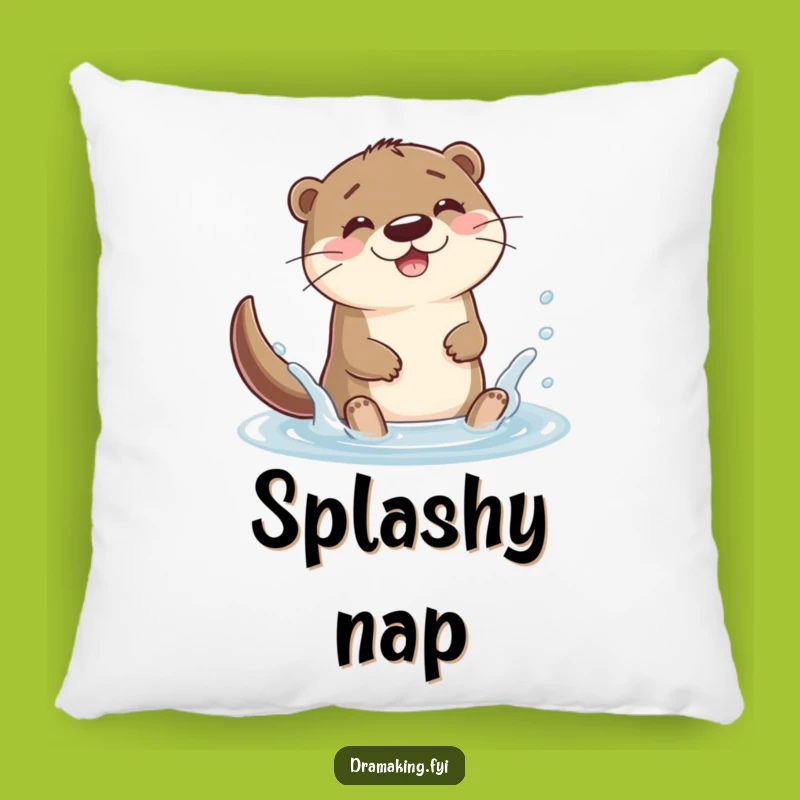 Funny Otter Splash Pillow: Cozy & Joyful Gift for a Playful Touch!
