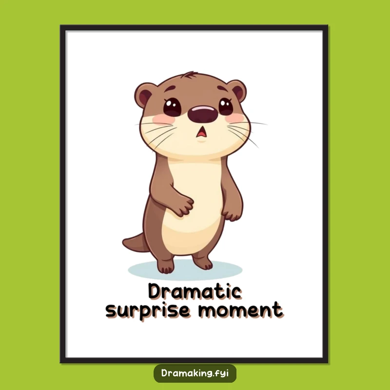 Funny Otter Pose Digital Art: Instant Amusemnet with this Comedic Animal Character Download