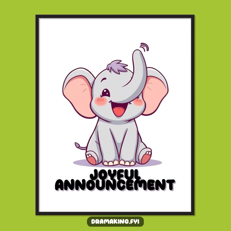 Funny Elephant Trumpet Digital Art: Hilarious Printable Decor for Amplified Joy