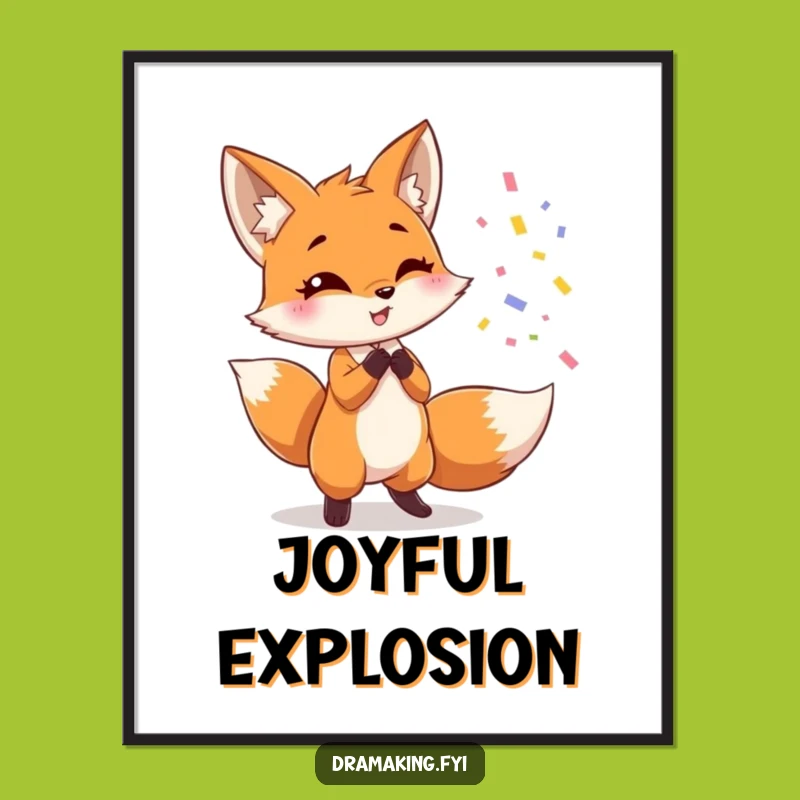 Funny Fox Digital Art: Printable Confetti Decor for Humorous Homes