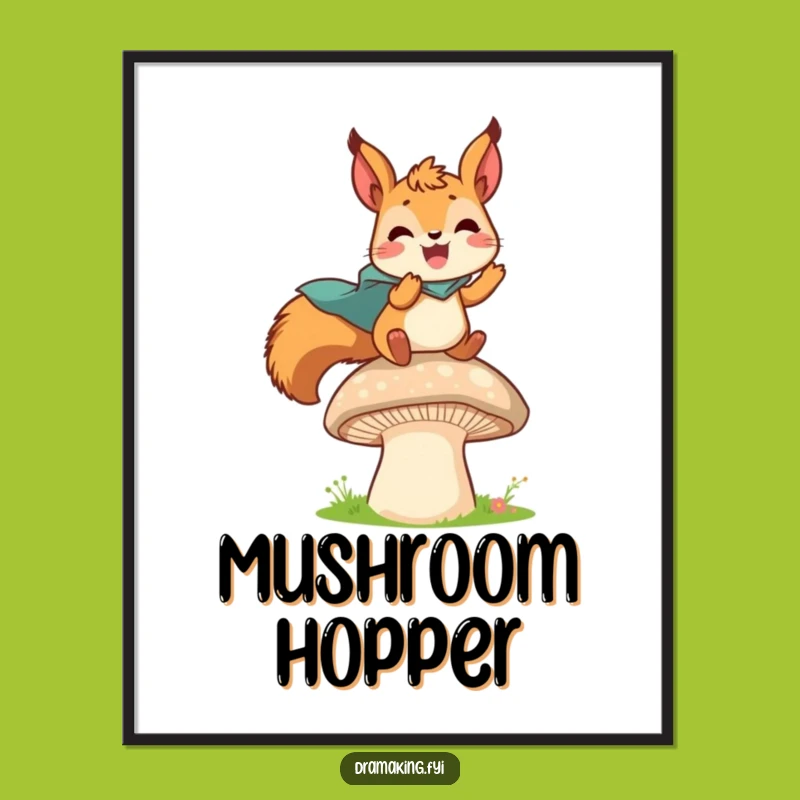 Funny Hero Squirrel Digital Art: Instant Adventure for Your Walls