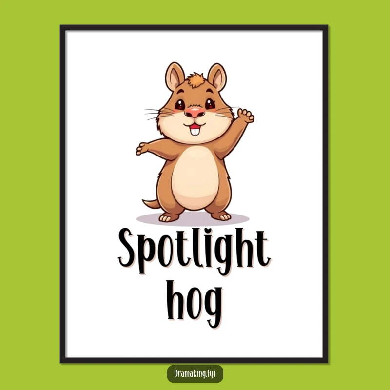 Funny Capybara Hero Digital Art: Epic Spotlight Pose for Funny Decor!