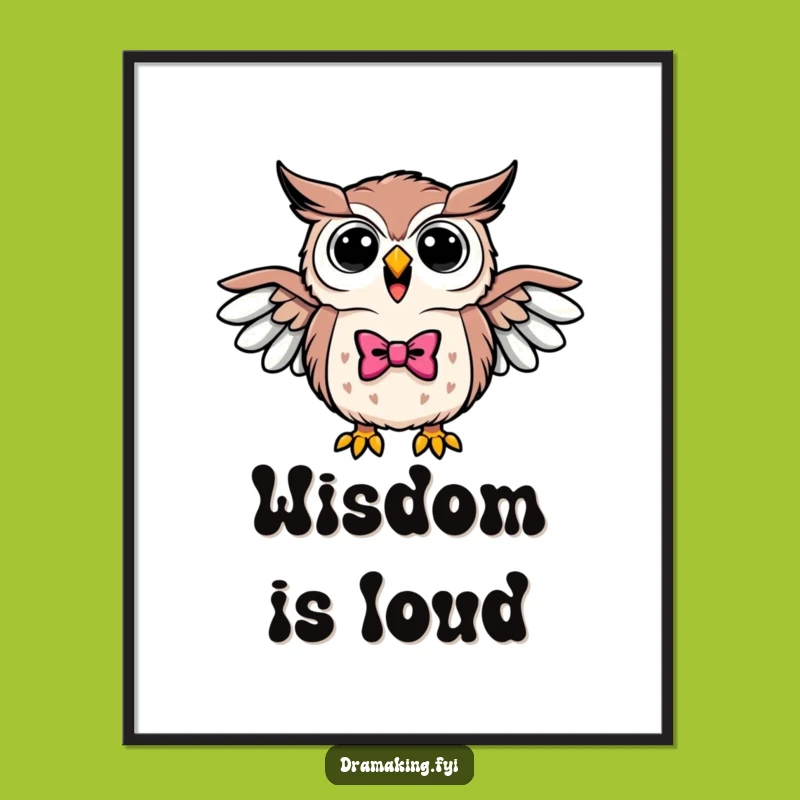 Funny Triumphant Owl Bowtie Digital Art - Instant Elegant Decor