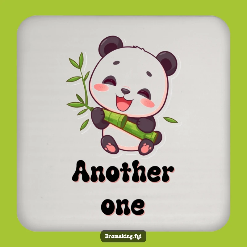 Funny Panda Bamboo Munching Drink Coaster: Protect Surfaces with Panda Peace