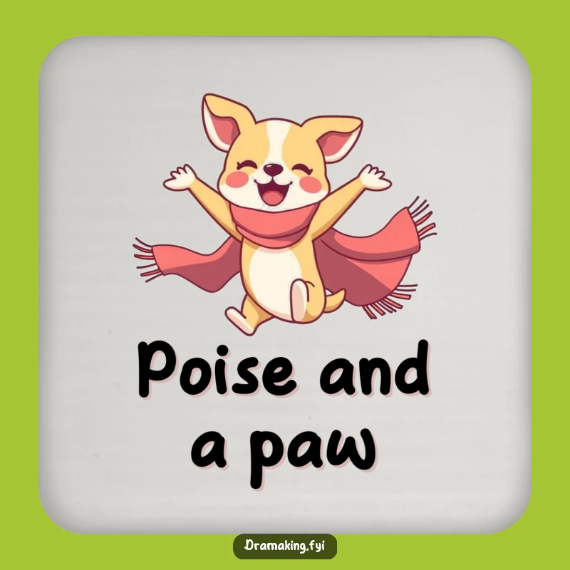 Funny Dog Ballet Coaster: Protect Surfaces with Joyful Pooch Art, Gift Pack