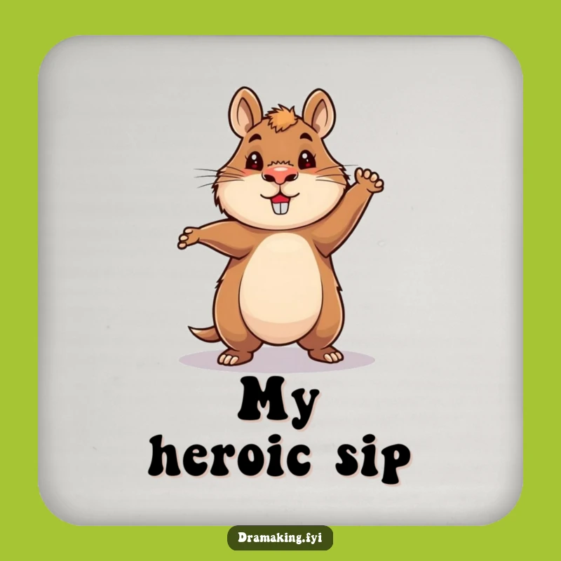 Funny Hero Capybara Coasters: Protect Surfaces with Epic, Funny Poses!