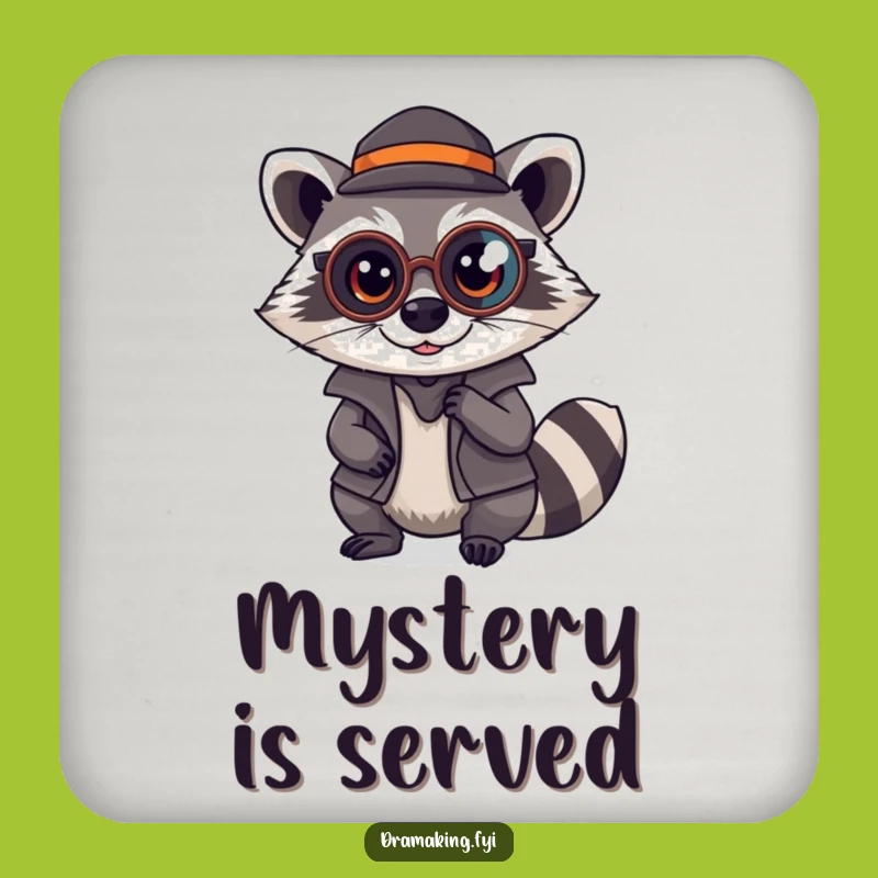 Funny Raccoon Detective Coaster: Protect Your Table from Clues