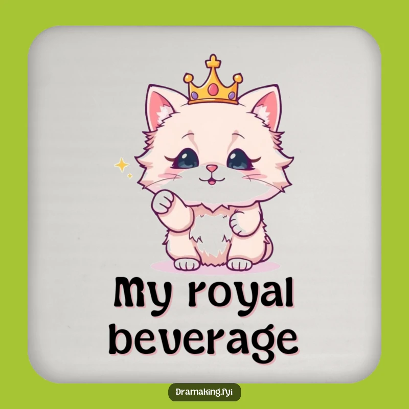 Funny Royal Cat Crown Coaster: Protect Your Royal Drink