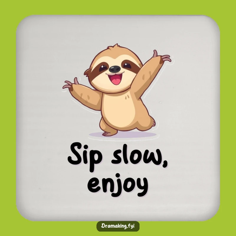 Funny Sloth Coasters: Exaggerated Pose, Slow Delight Protection, Hilarious Gift
