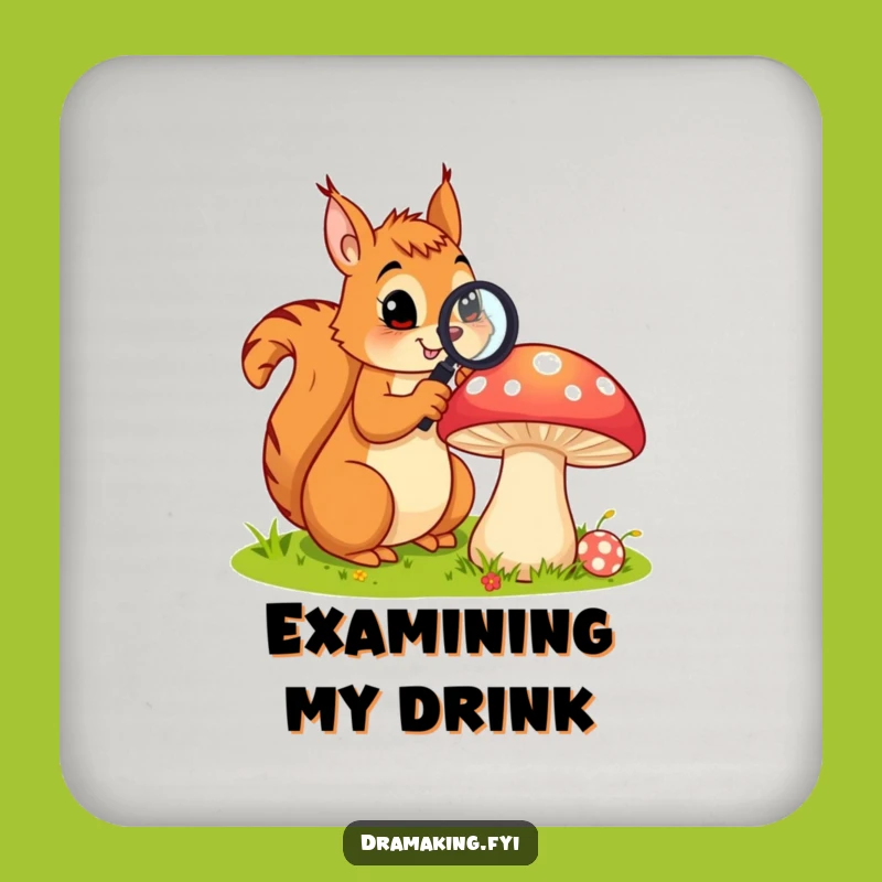 Funny Squirrel Mushroom Coaster: Protect Surfaces with Woodland Fun!