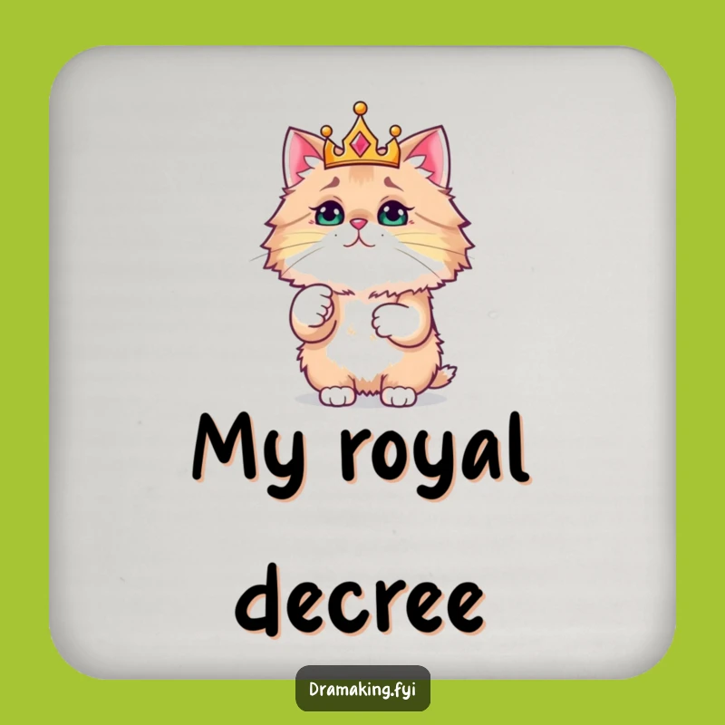 Funny Royal Cat Coasters: Hilarious Protection for Your Surfaces Gift