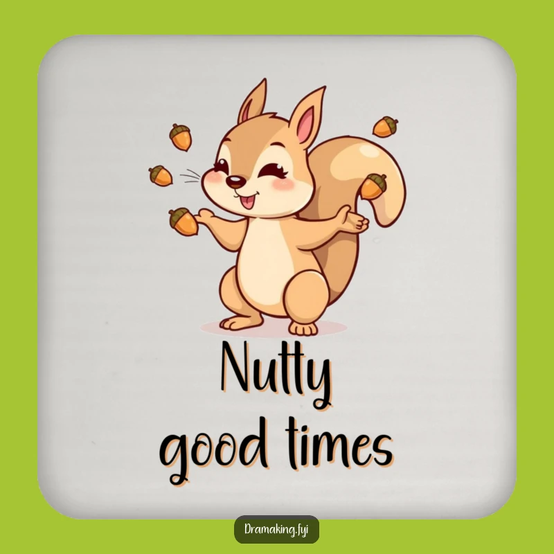 Funny Squirrel Acorn Coaster: Dramatic Character Protector for Your Table
