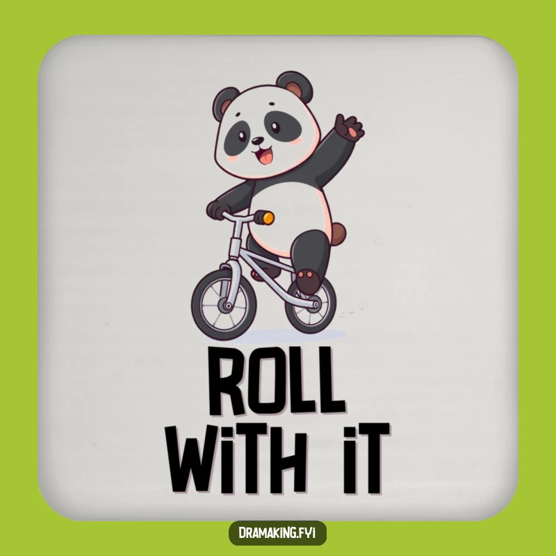 Funny Panda Unicycle Coaster Set - Protect Surfaces Hilariously, Perfect Funny Gift