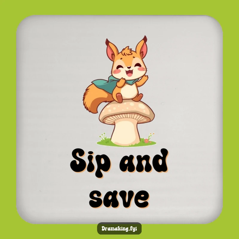 Funny Hero Squirrel Coaster: Protect Surfaces with a Heroic Leap