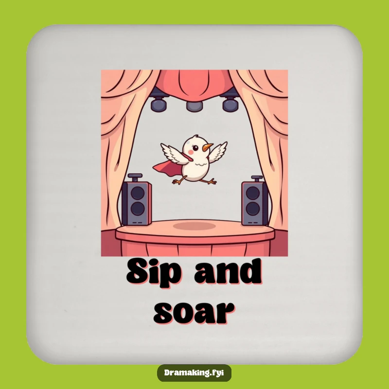 Funny Hero Bird Leaping Coaster: Protect Surfaces with Drama