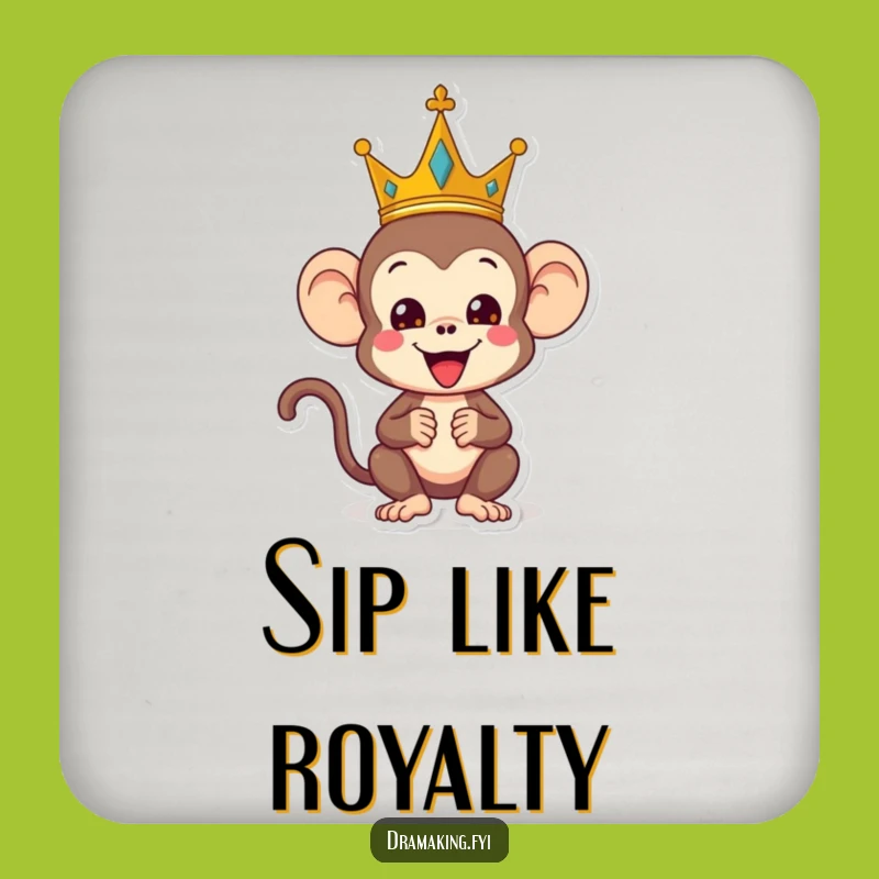 Funny Monkey King Coaster Set: Regal Protection With Royal Humor