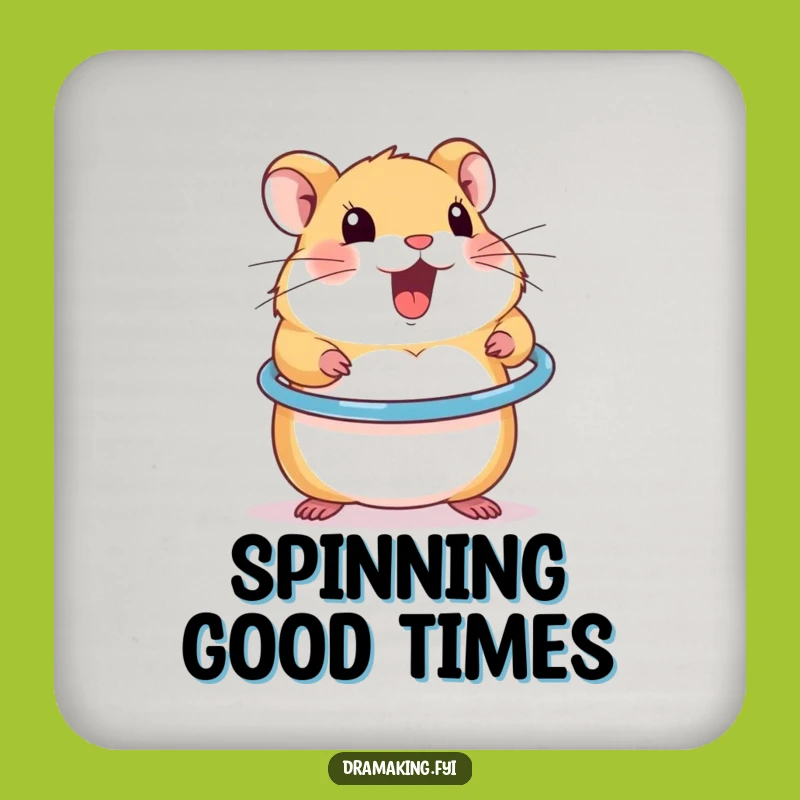 Funny Hamster Hula Hoop Coasters: Hilarious Protection for Surfaces Gift