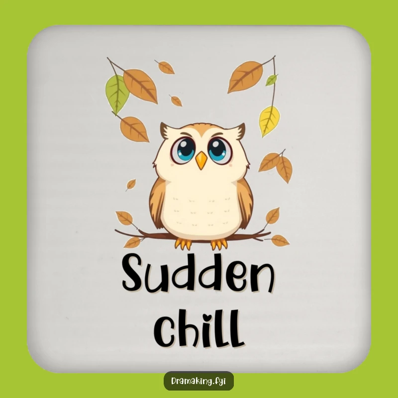 Funny Owl Leaf Coaster: Protect Surfaces with Autumnal Humor