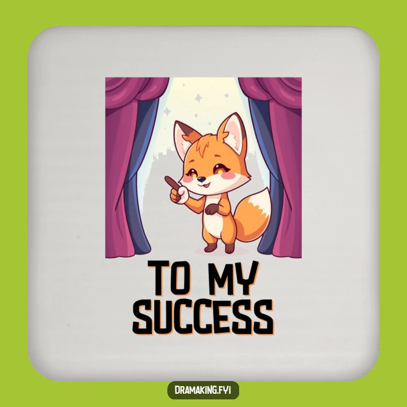 Funny Fox Stage Director Coasters: Direct Drinks with Funny Flair!