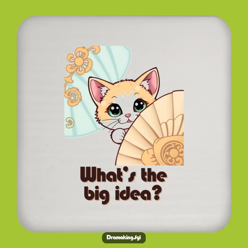 Funny Cat Peeking Coaster - Protect Surfaces with a Mysterious Touch