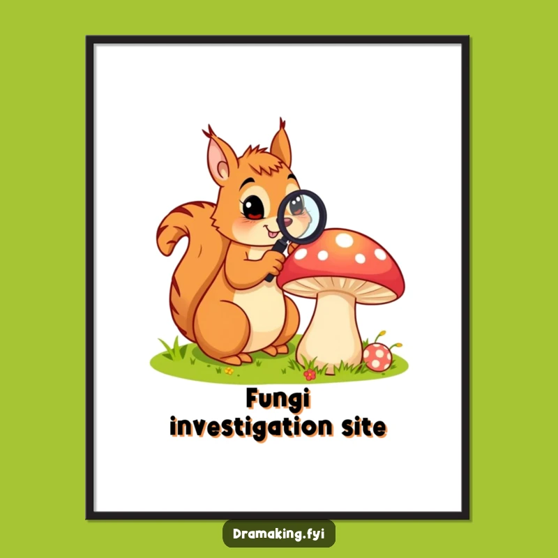 Funny Curious Squirrel Poster: Nature's Wonders Art for Your Walls!