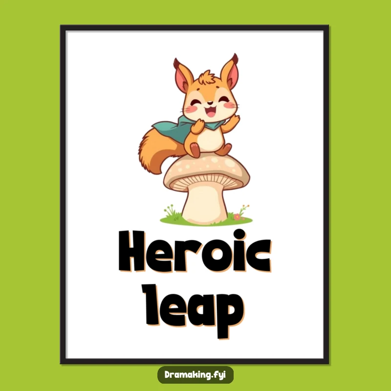 Funny Hero Squirrel Poster: Inspire Your Walls with Adventure