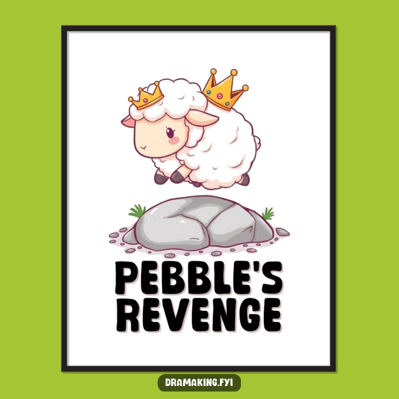 Funny Sheep Crown Poster: Dramatic Royal Trip Art, Perfect Gift for Home Decor