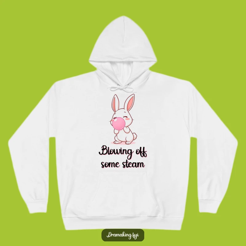 Cozy Funny Rabbit Blowing Bubblegum Hoodie - Warm and Whimsical Winter Gift Idea