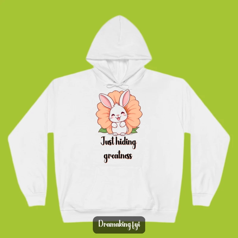Funny Rabbit Hoodie - Cozy Wear with a Happy Bunny Peeking, Ideal Funny Gift