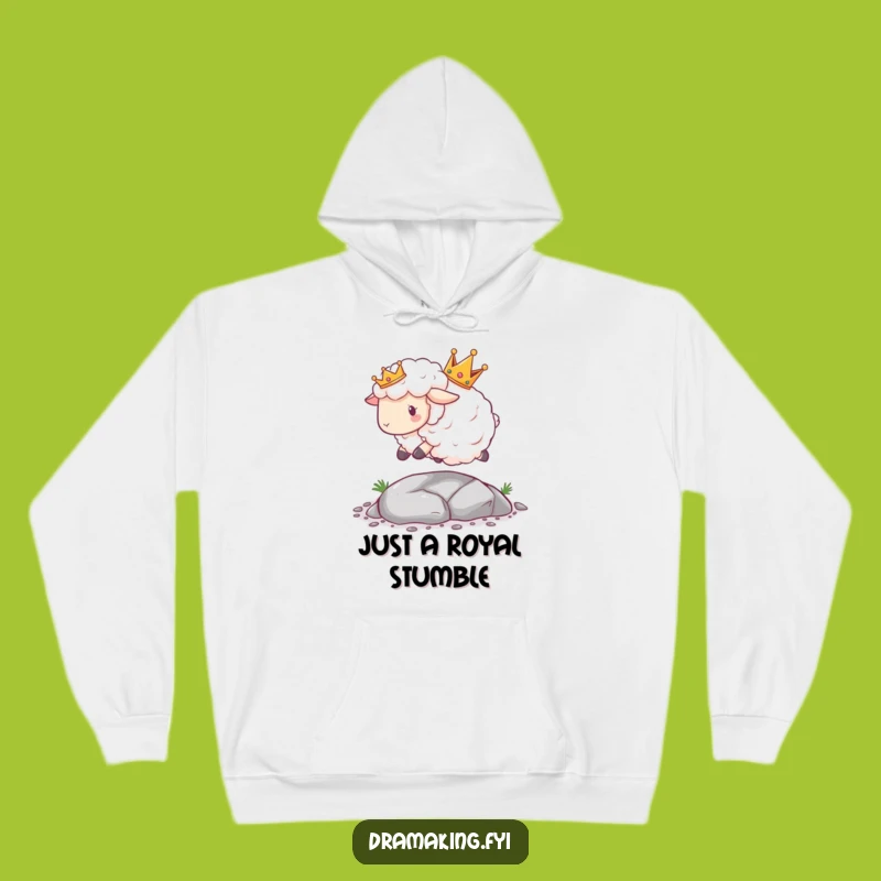 Funny Sheep Crown Hoodie: Cozy Royal Mishap, Perfect Warm Gift for Laugh Lovers