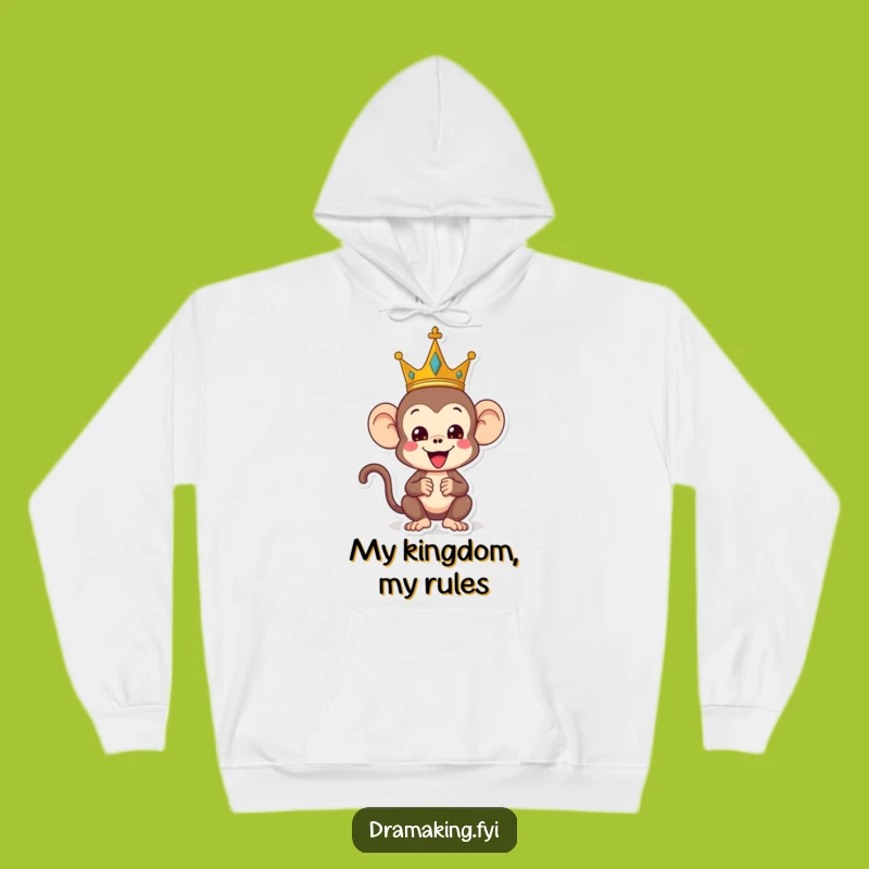 Cozy Funny Monkey King Hoodie: Warm & Humorous Royal Comfort Gift