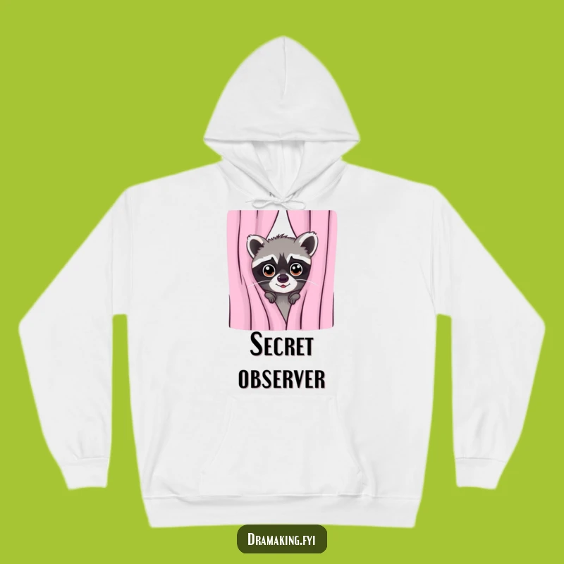 Cozy Funny Mischievous Raccoon Hoodie: Stay Warm While You Observe