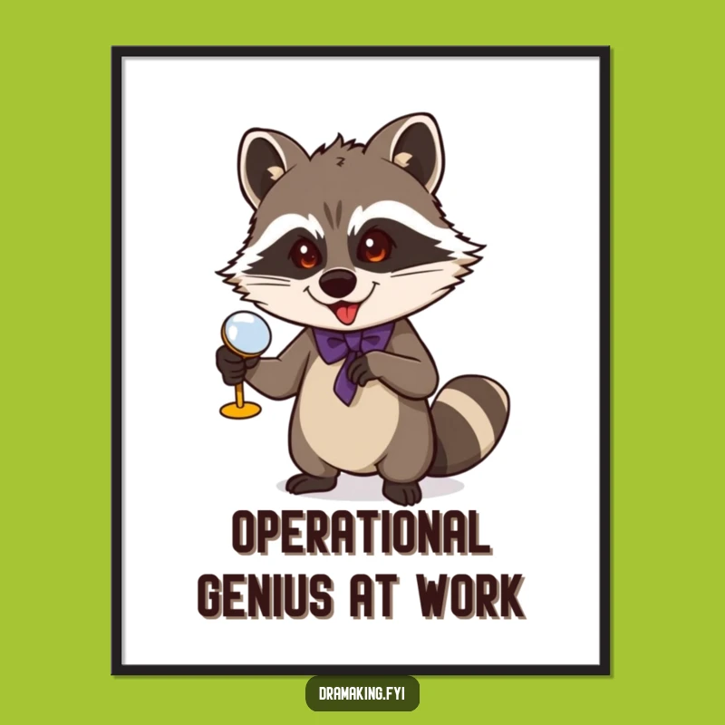 Free Printable Raccoon Art: Theatrical Funny Downloadable Decor