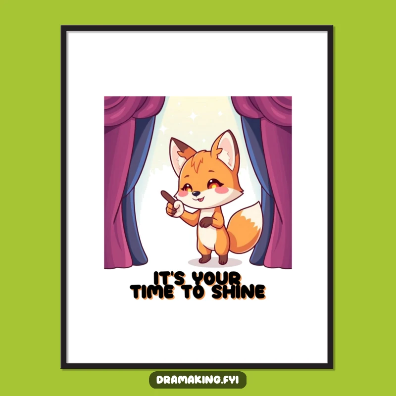 Free Printable Wall Art: Fox Star, Funny Downloadable Decor for a Playful Space