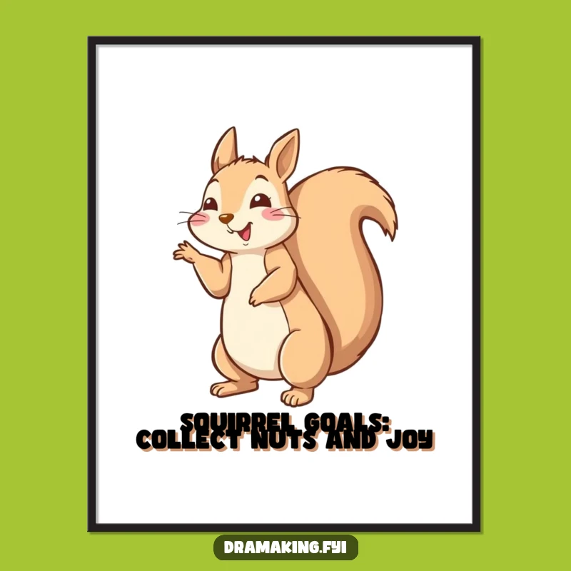 Free Printable Wall Art: Squirrel Pose Art Downloadable Decor