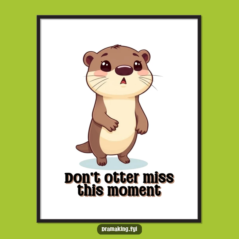 Free Printable Wall Art: Whimsical Otter Pose - Funny Downloadable Decor