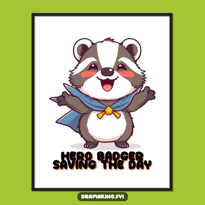 Heroic Badger Free Printable Wall Art: Funny Downloadable Poster for Your Home!