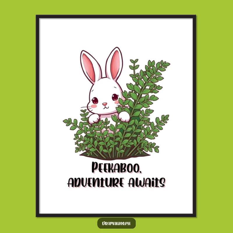 Free Printable Wall Art: Curious Rabbit Peeking for Whimsical Decor