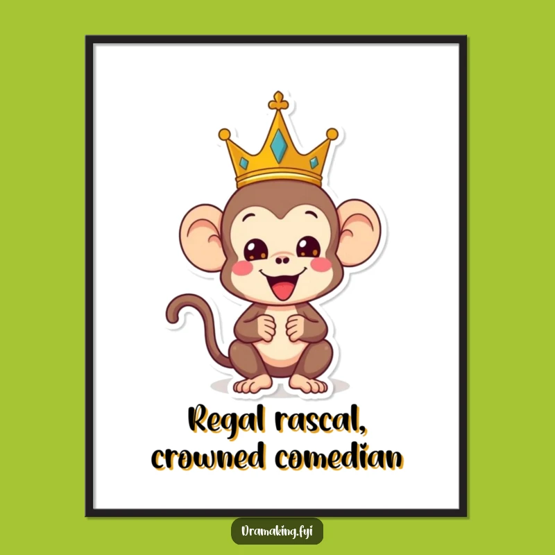 Free Printable Wall Art: Monkey King, Humorous Downloadable Art for a Playful Decor