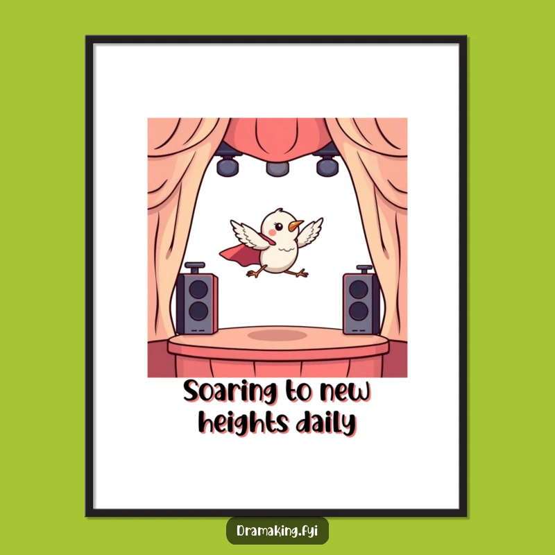 Free Printable Funny Bird Wall Art: Superhero Leap Digital Download