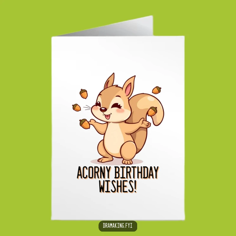 Free Printable Squirrel Birthday Card: Acorn Toss Funny Downloadable Gift!